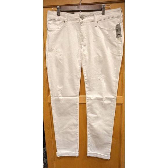 Max Jeans Denim - Mavi Jeans Womens 28X32 Tag Actual 32X34 Emma Slim Boyfriend DIstress White